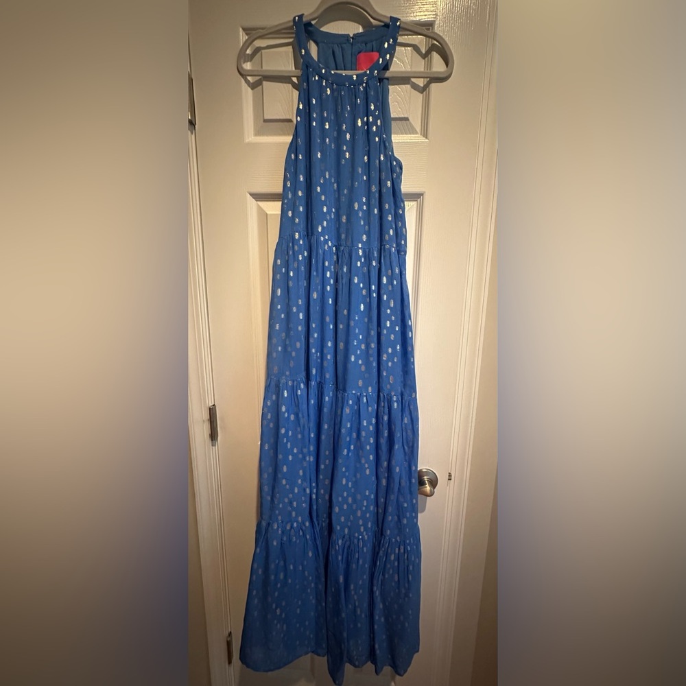 Lilly Pulitzer Blue Dress with Gold Dots